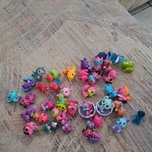 37 Animal Toy Figures -  Pink, Blue, Purple & Green Hatchables